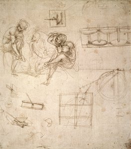 Studi di figure e di macchinari da Leonardo da Vinci